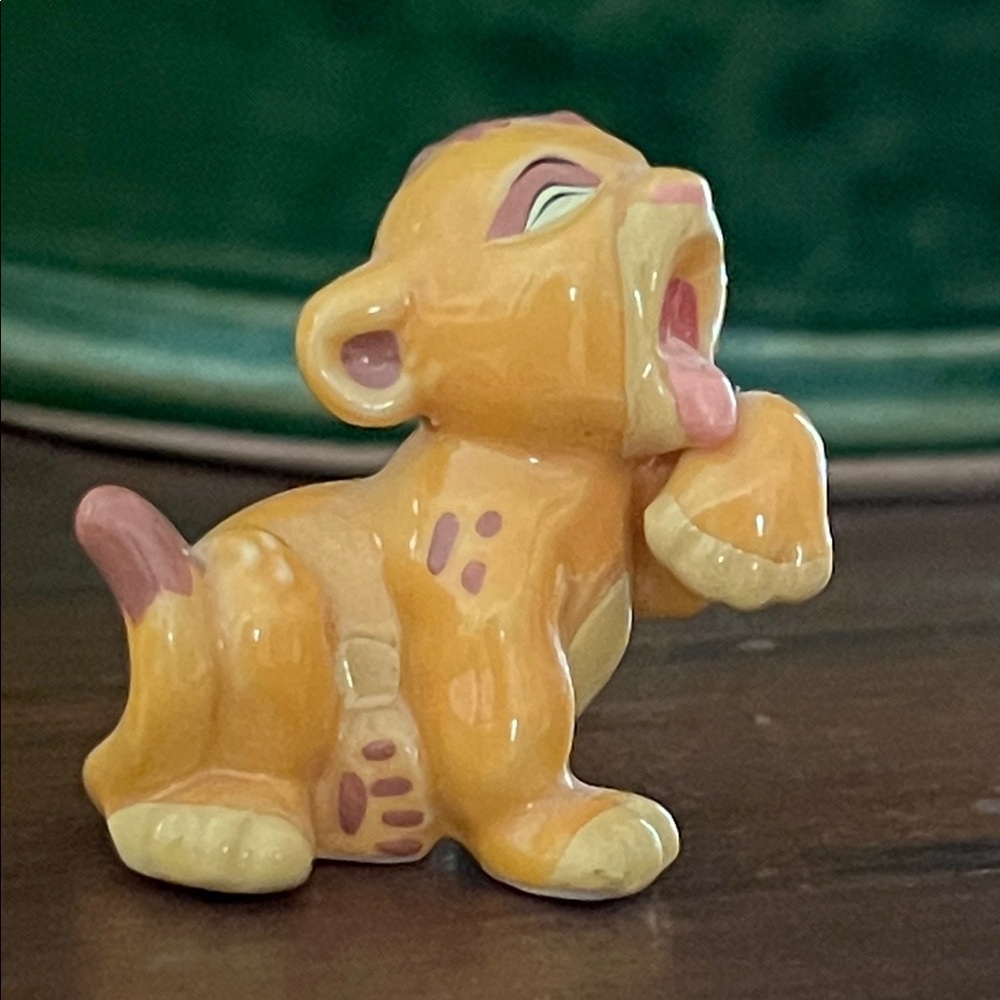 Vintage Disney Bone China Simba Lion Cub Figurine -EC